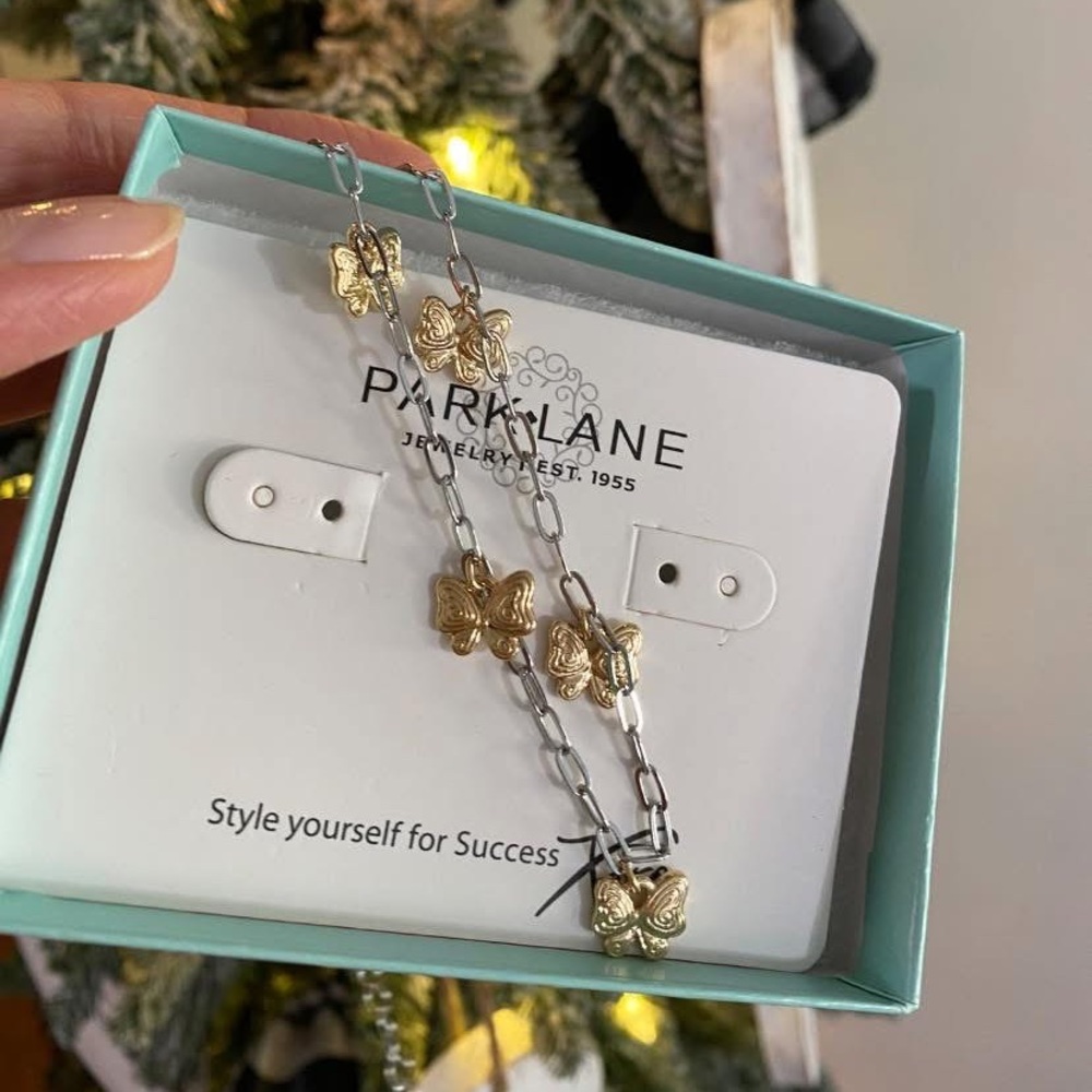 Park Lane Gold and Silver Butterfly Necklace